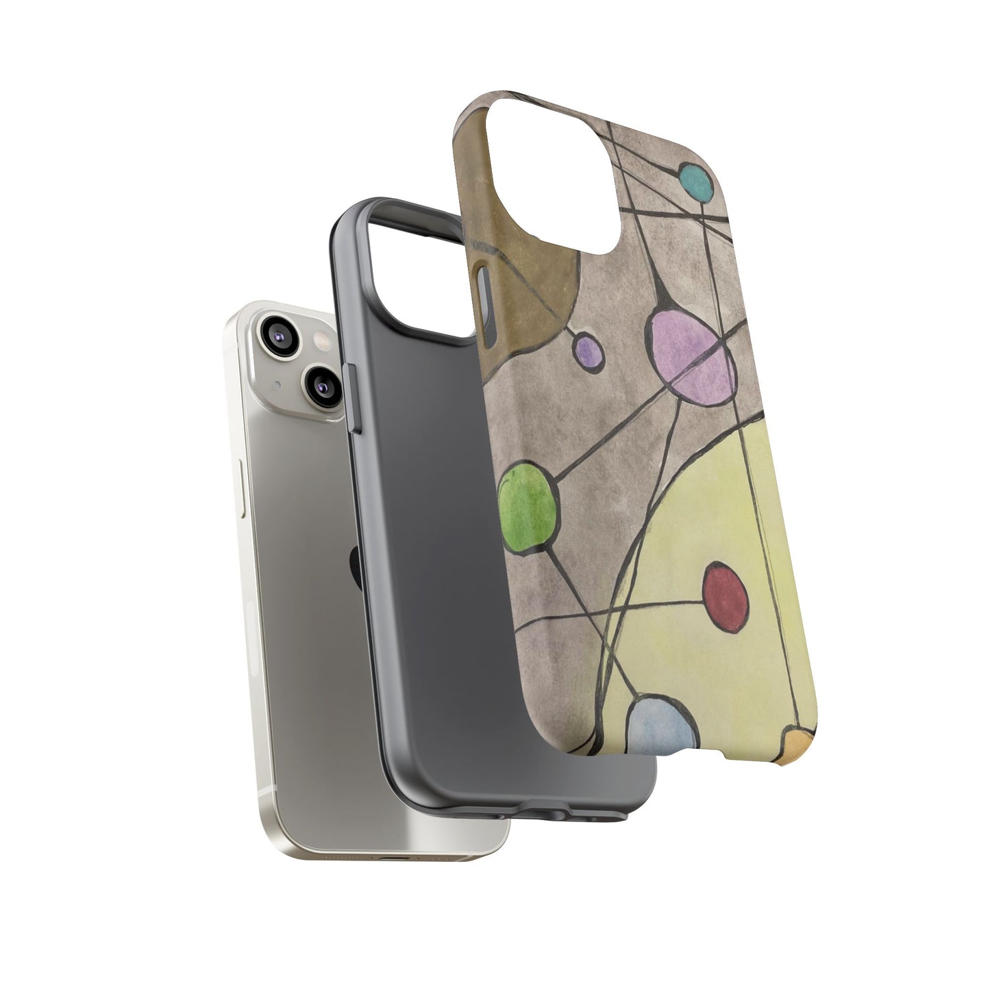 Abstract Constellation Phone Case - Vintage Pastel Orb Design