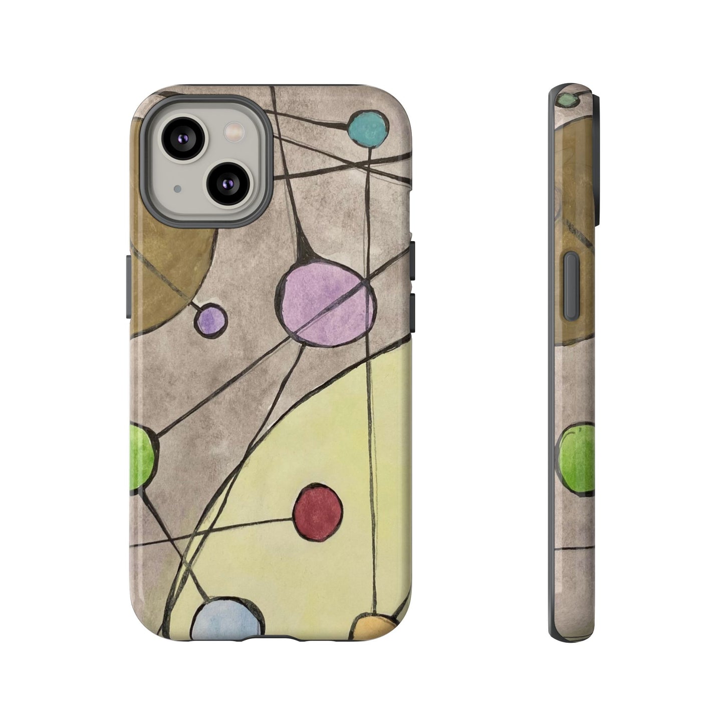 Abstract Constellation Phone Case - Vintage Pastel Orb Design