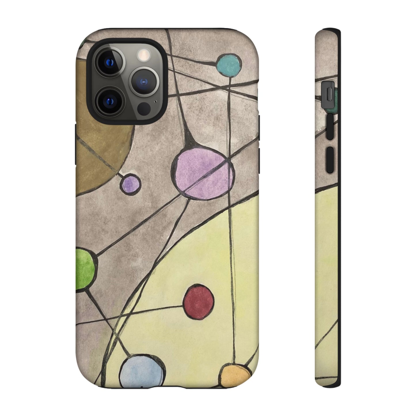 Abstract Constellation Phone Case - Vintage Pastel Orb Design