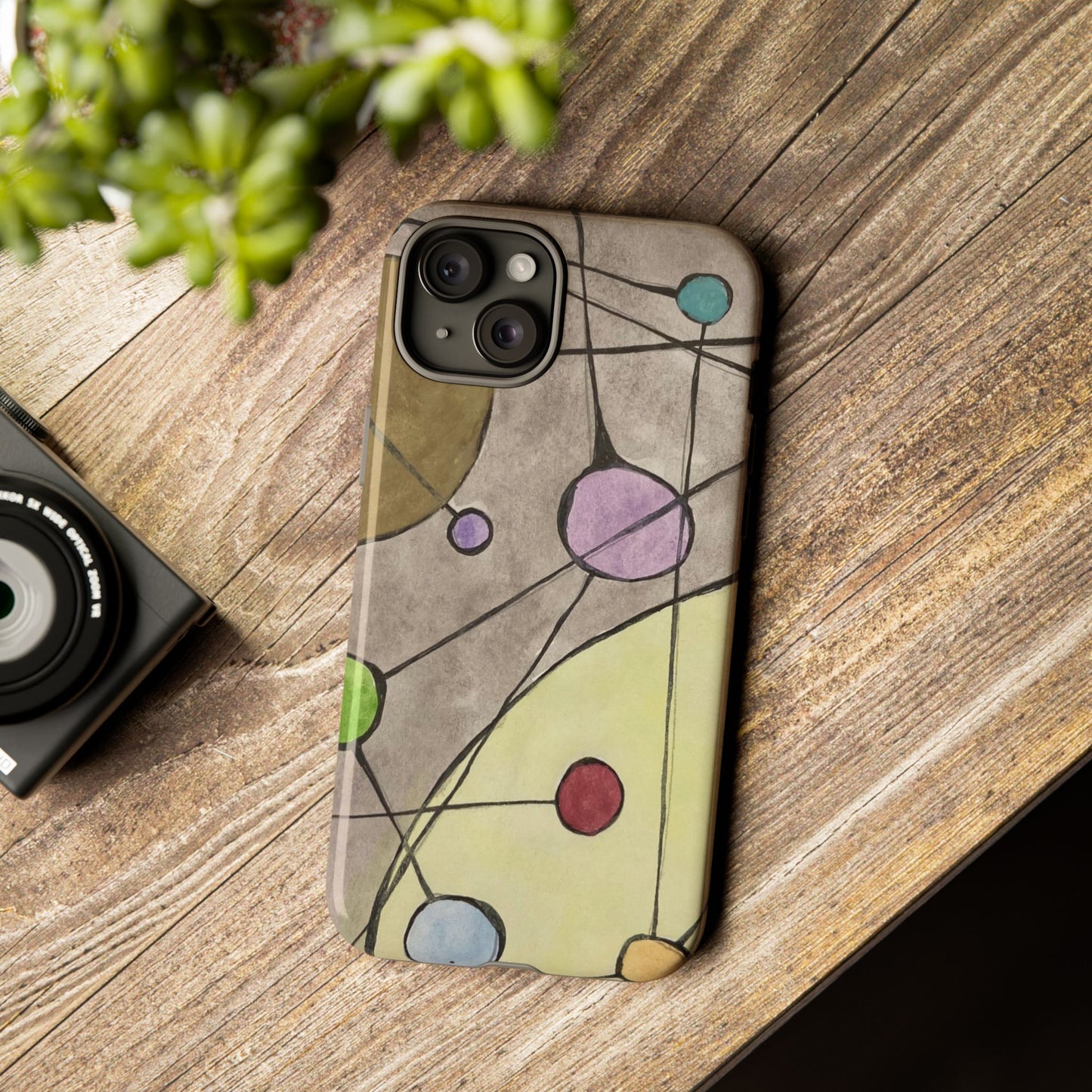Abstract Constellation Phone Case - Vintage Pastel Orb Design