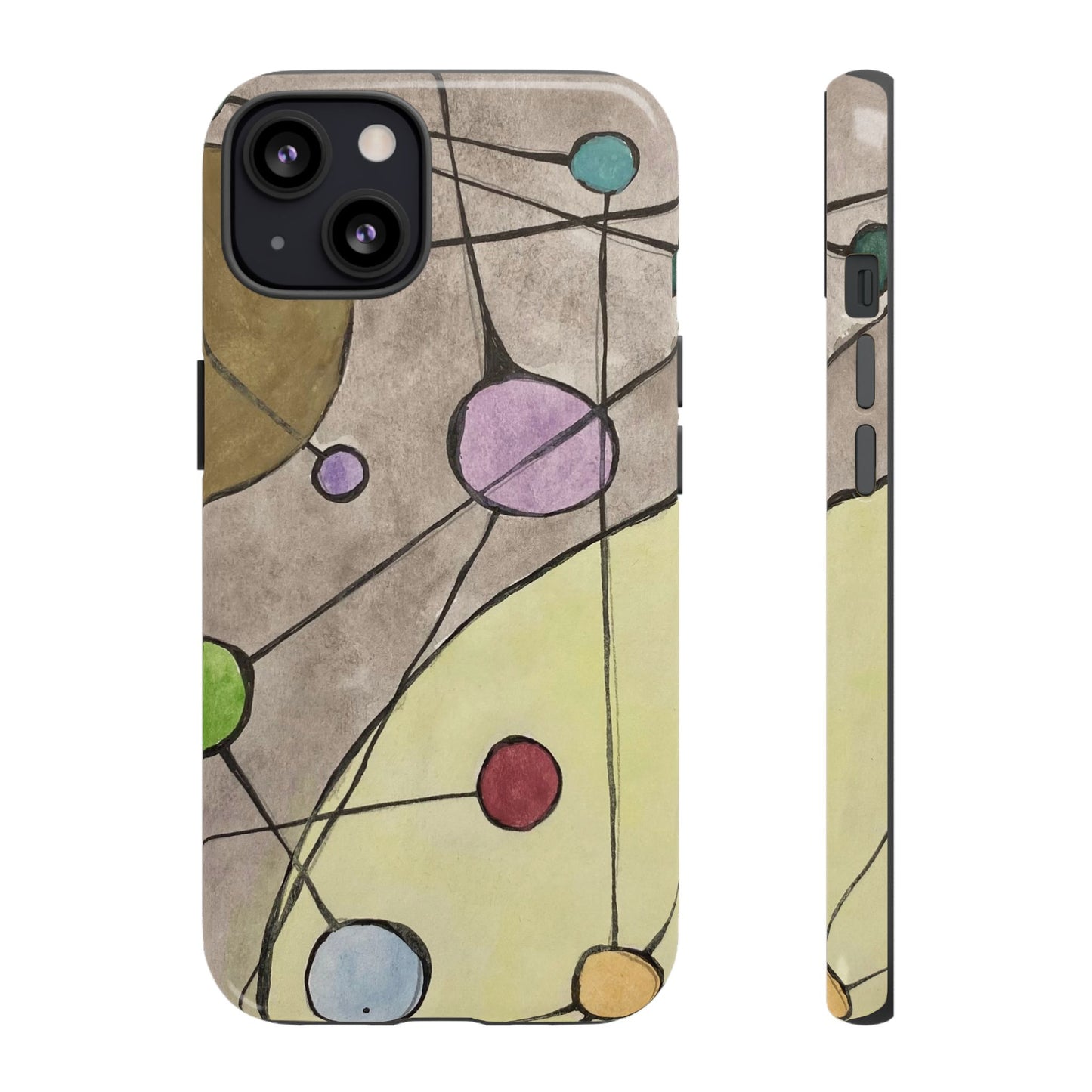 Abstract Constellation Phone Case - Vintage Pastel Orb Design