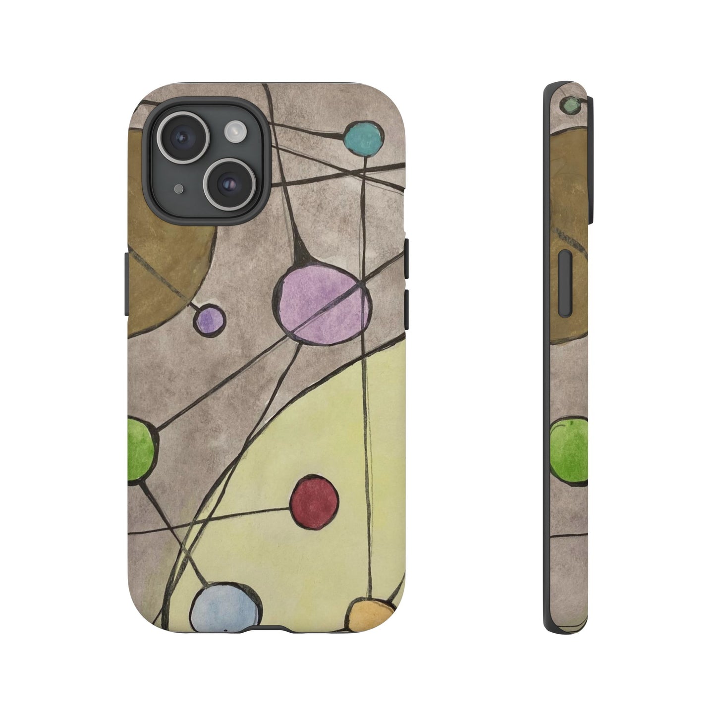 Abstract Constellation Phone Case - Vintage Pastel Orb Design