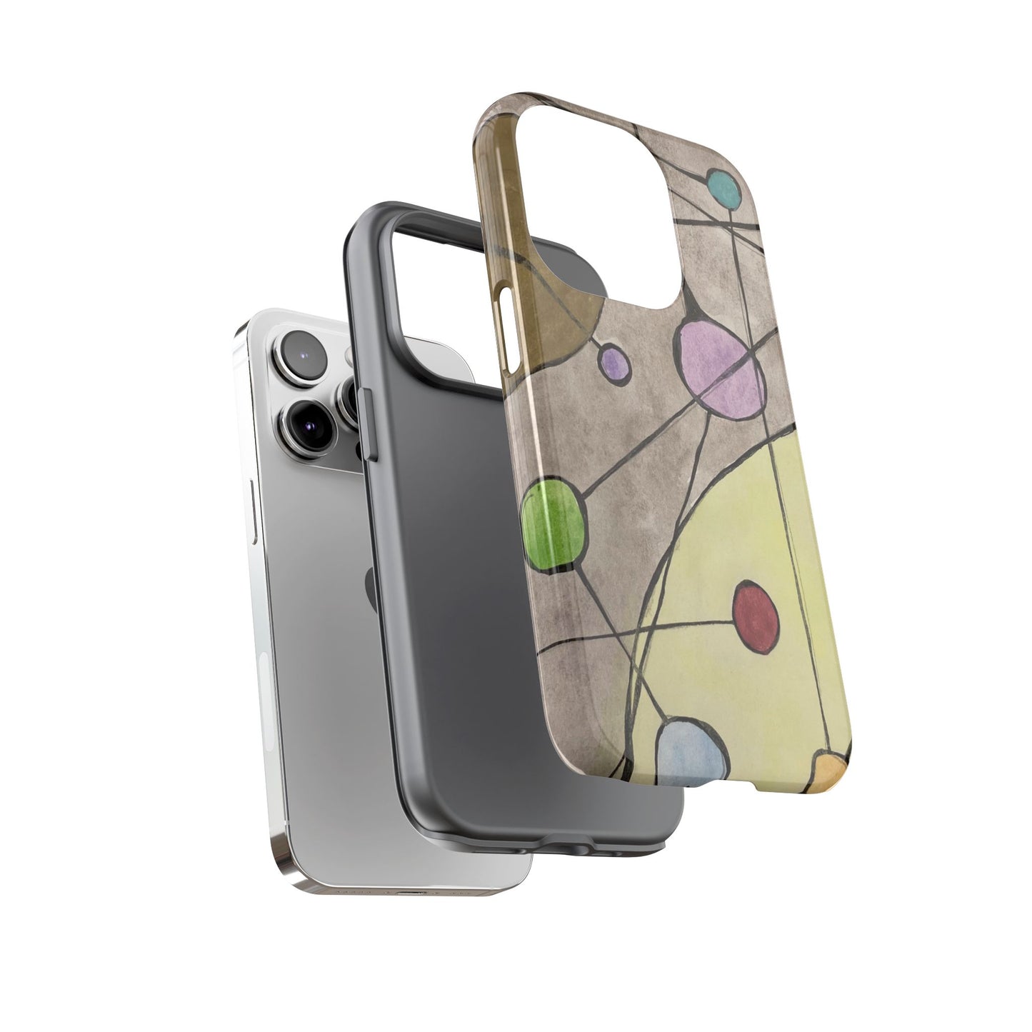 Abstract Constellation Phone Case - Vintage Pastel Orb Design