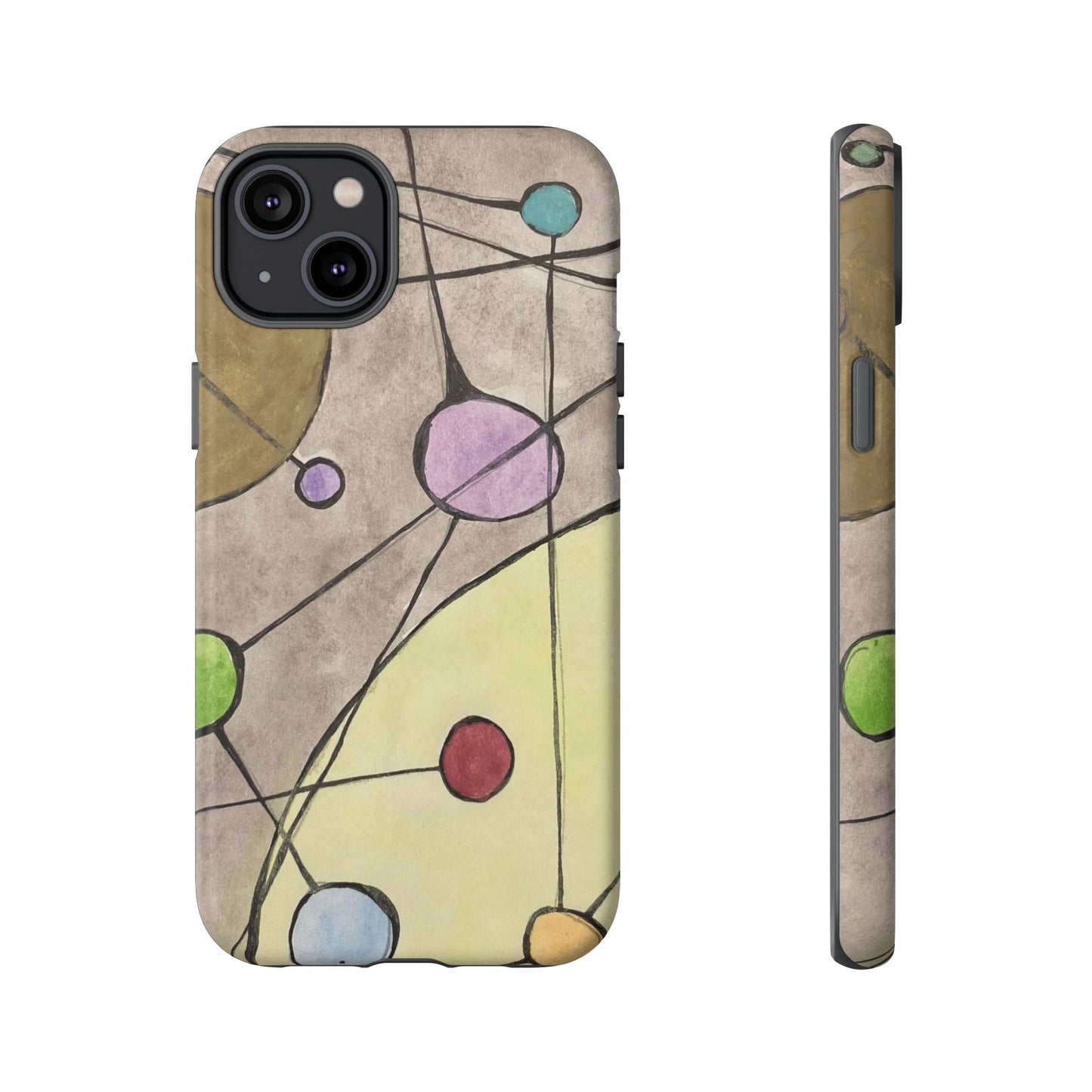 Abstract Constellation Phone Case - Vintage Pastel Orb Design