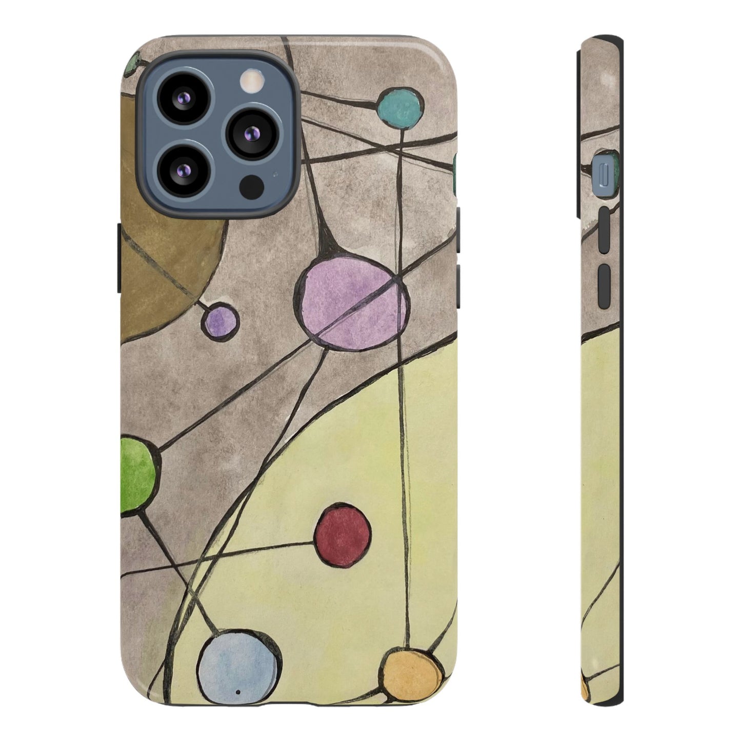 Abstract Constellation Phone Case - Vintage Pastel Orb Design